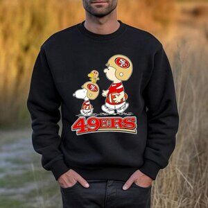 Peanuts Charlie Brown Snoopy 49ers Football Sweatshirt San Francisco NFL Fan 79